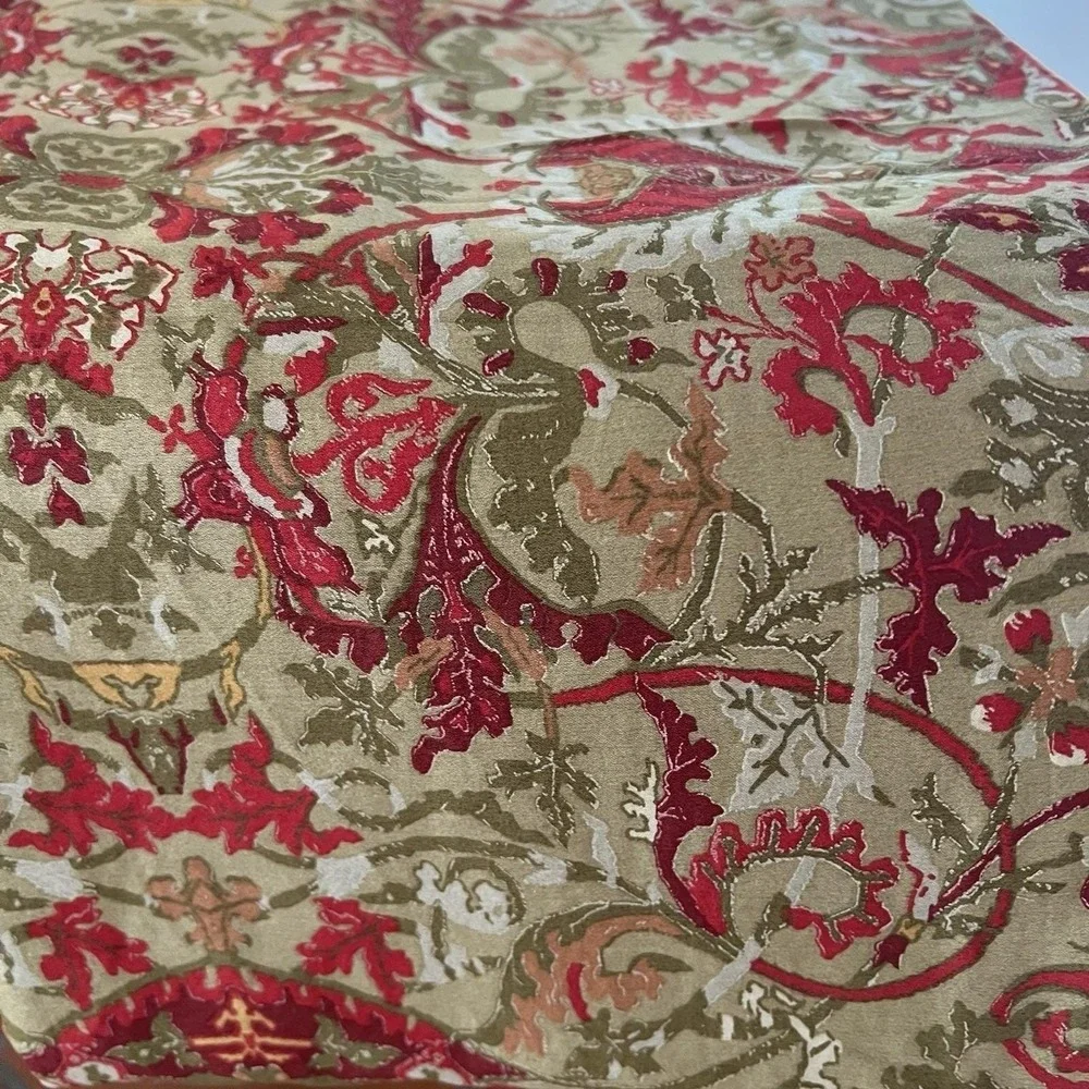 Ralph Lauren Vtg Randolph Galahad Queen Flat Sheet Red Gold Paisley Retired 90's